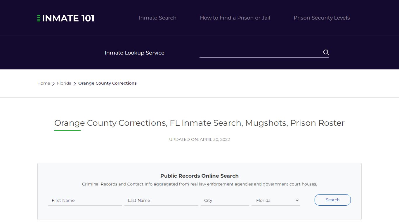 Orange County Corrections, FL Inmate Search, Mugshots ...